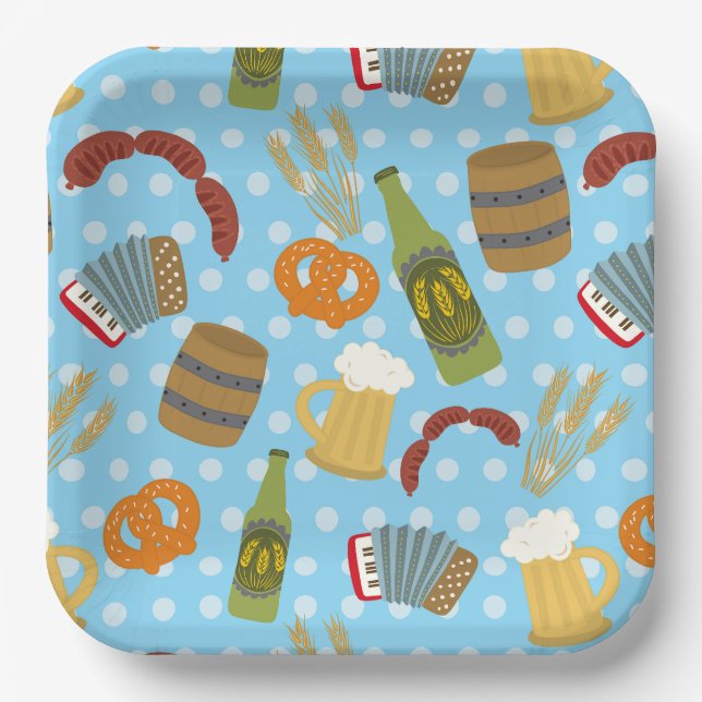 Oktoberfest Food and Drink Paper Plate (Front)
