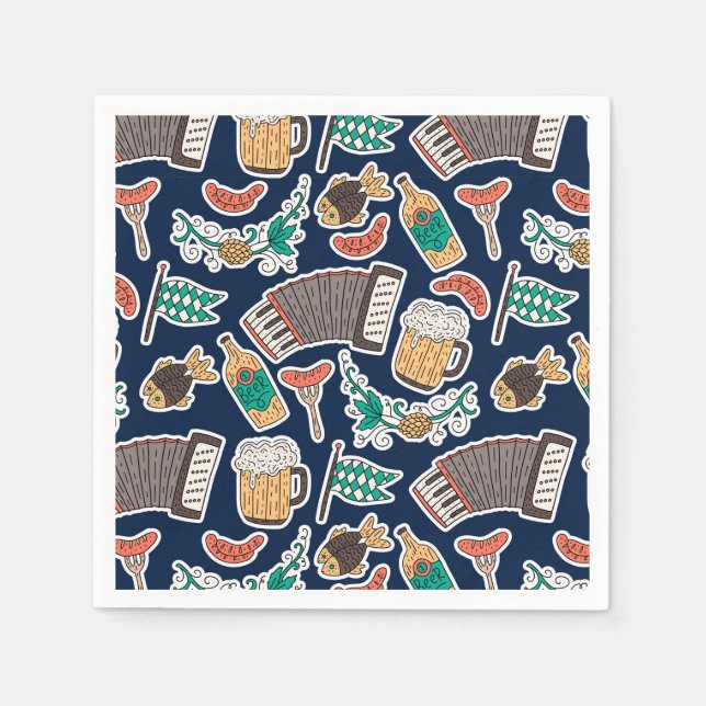 Oktoberfest German Beer Festival Paper Plates Napkin (Front)