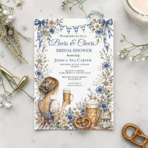 Oktoberfest German Beer Pretzel Bridal Shower  Invitation