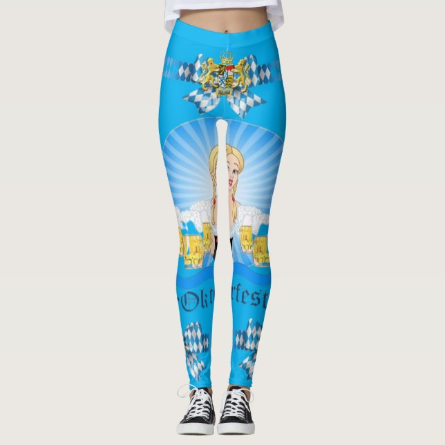 Oktoberfest / German-fest Bavarian Crest Leggings  (Front)