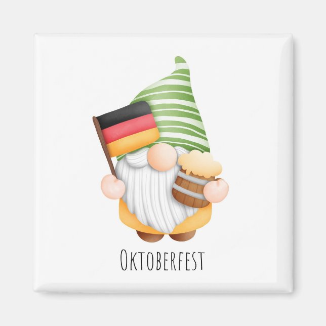 Oktoberfest Germany Flag Cute Gnome Magnet (Front)