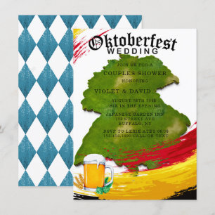 Oktoberfest Germany Terrain Map Couples Shower Invitation