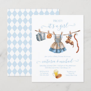 Oktoberfest Girl Baby Shower Clothesline Invitation