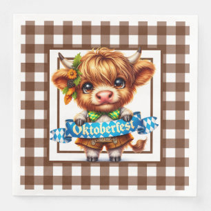Oktoberfest Highland Cow  Napkin