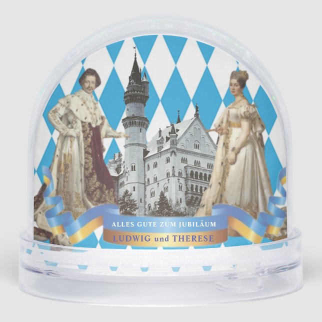 Oktoberfest Ludwig und Therese Bavaria Crest Snowglobe (Back)