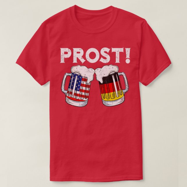 Oktoberfest Men Women American German Flag Beer Pr T-Shirt (Design Front)