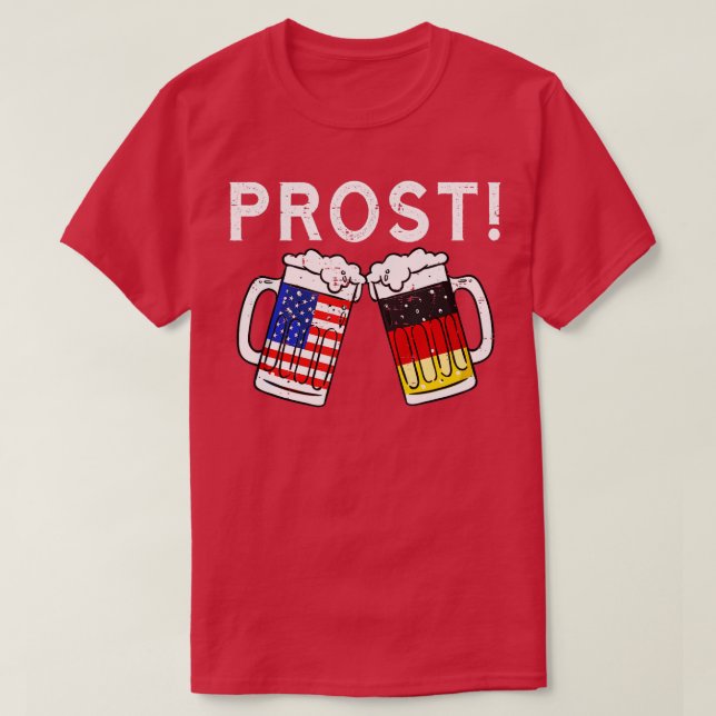 Oktoberfest Men Women American German Flag Beer Pr T-Shirt (Design Front)