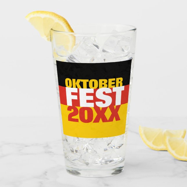 Oktoberfest Octoberfest German Flag Glass (Front Ice)
