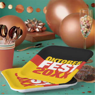 Oktoberfest Octoberfest German Flag Paper Plate