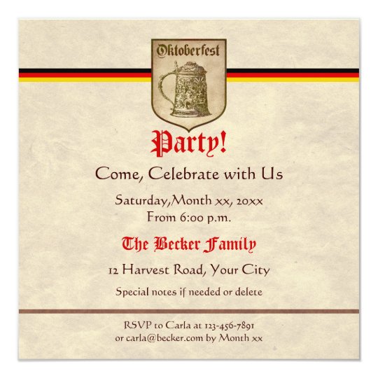 Oktoberfest Party Card