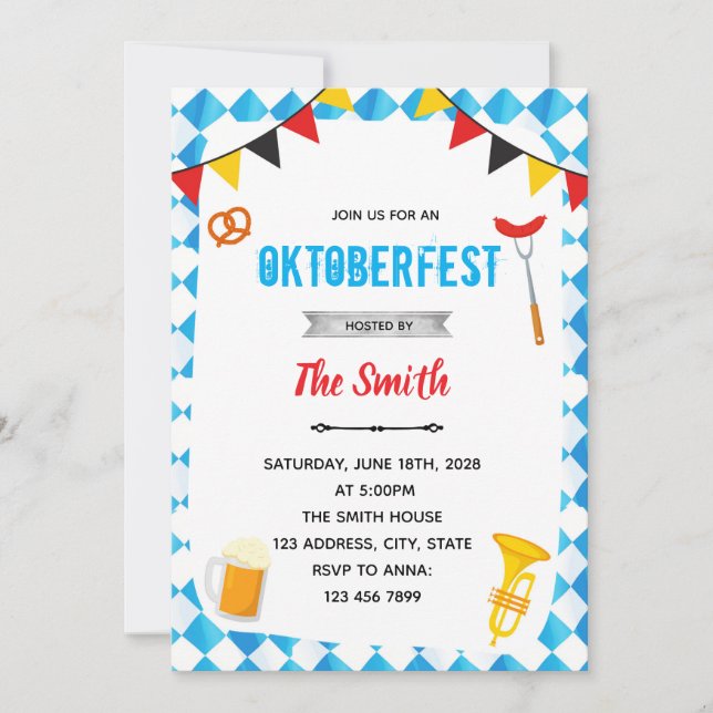 Oktoberfest party invitation (Front)