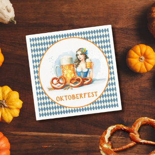 Oktoberfest Party With Beer And Pretzels ai  Napkin