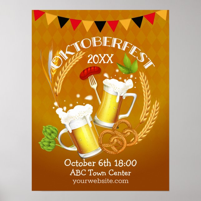 Oktoberfest Toasting Beer Poster (Front)