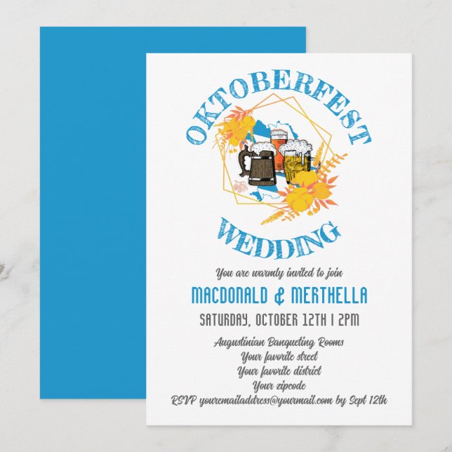 OKTOBERFEST Wedding Invitation (Front/Back)
