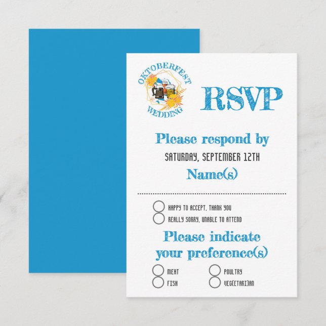 OKTOBERFEST Wedding RSVP Card (Front/Back)