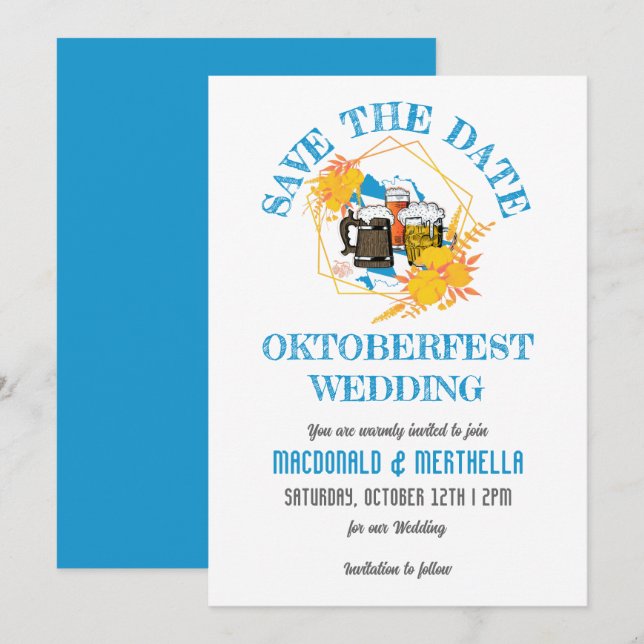 OKTOBERFEST Wedding Save The Date (Front/Back)