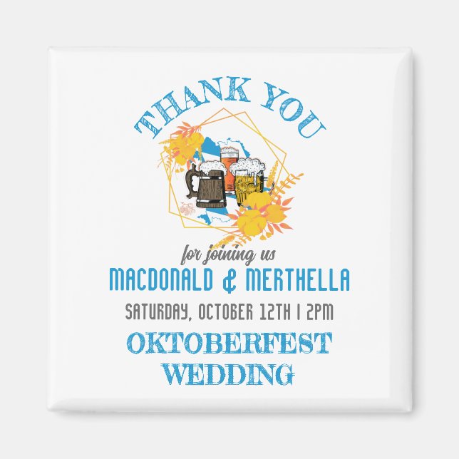 OKTOBERFEST Wedding Thank You Favour Magnet (Front)