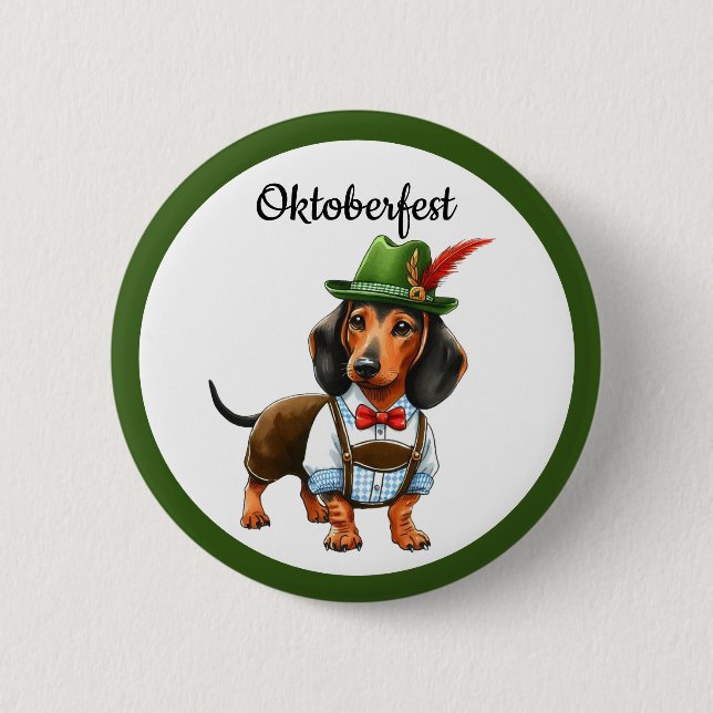 Oktoberfest Weiner Dog 6 Cm Round Badge (Front)