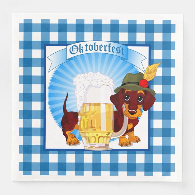 Oktoberfest Weiner Dog  Napkin (Front)