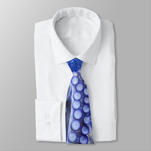 Oktopus Kraken Tintenfisch in blauen Blubberblase Tie (Tied)