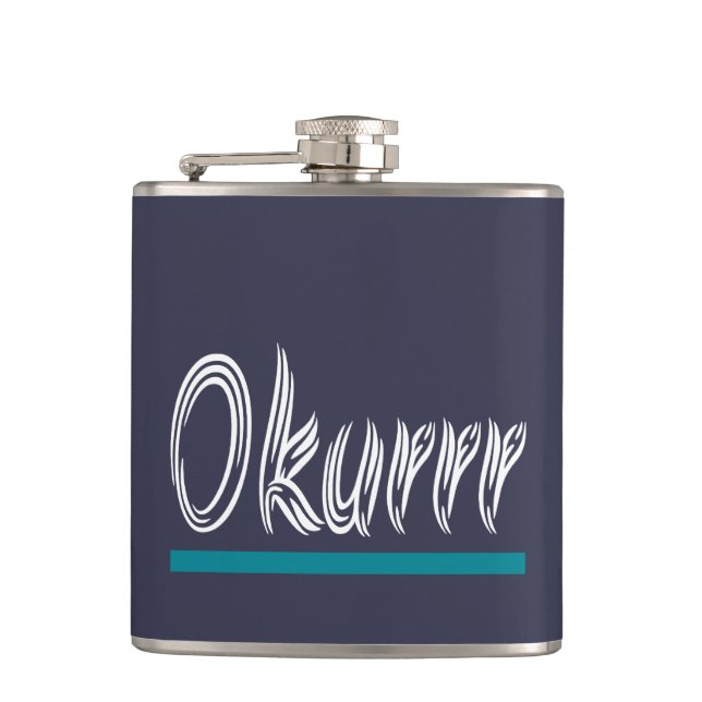 Okurrr Slang Trendy Popular Hip Flask (Front)