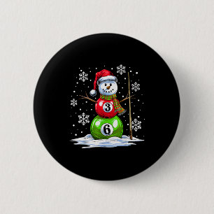 Ol Game Snowman Billiards Player Funny Christmas  6 Cm Round Badge