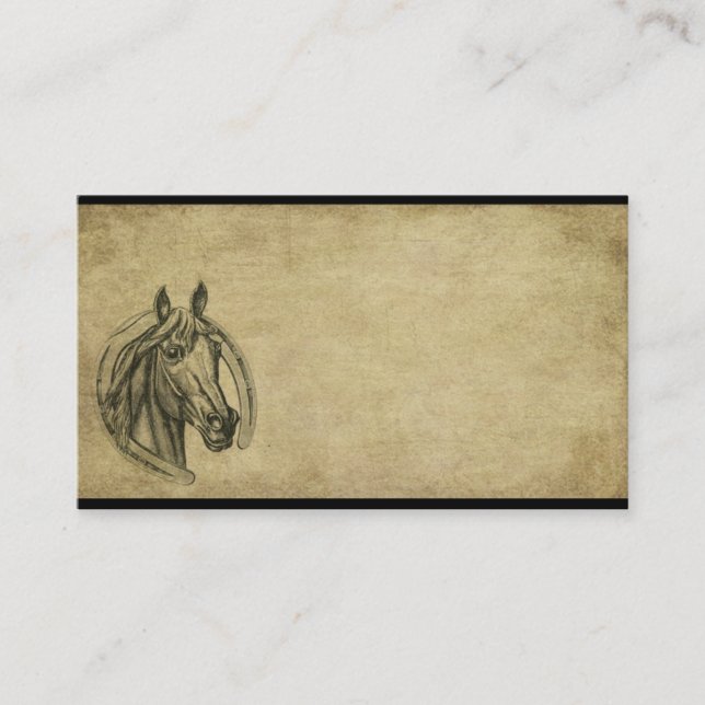 Ol' Horse & Horseshoe Prim Biz Cards (Front)