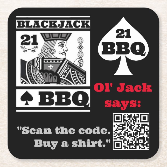 Ol' Jack Merch Square Paper Coaster (Front)