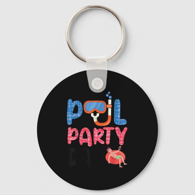 Ol Party Dad Fun With Floatie And Trocal Vibes Fat Key Ring (Front)