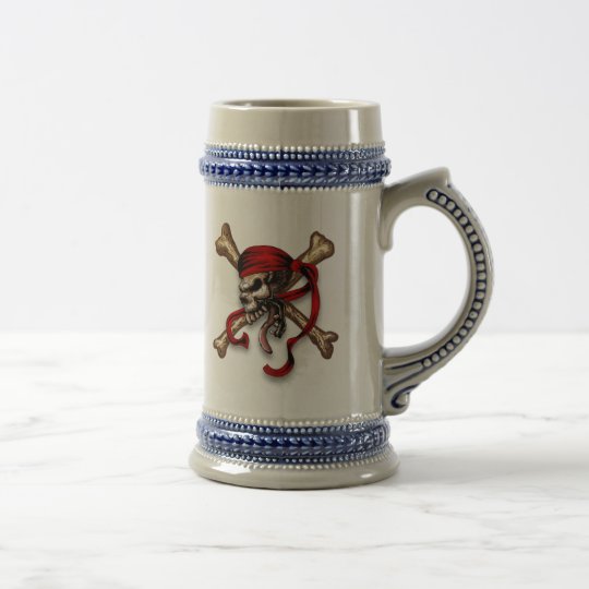 Ol Pirate Skull Beer Stein