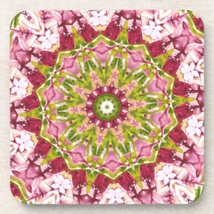 Ola Boo's Pink & Green Kaleidescope Cork Coaster