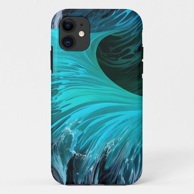 "Ola Tiburón" Blue Shark Wave  Case-Mate iPhone Case (Back)