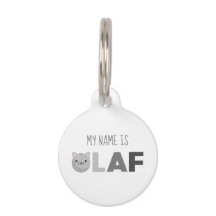 Olaf Grey or Ginger Cat Pet ID Tag