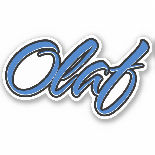 Olaf name blue sticker Sticker Sticker Sticker (Front)