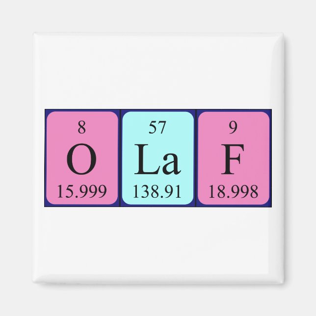 Olaf periodic table name magnet (Front)