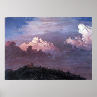 Olana in the clouds by Frederic Edwin Church Poster