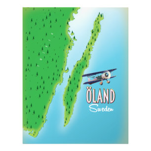 Öland Sweden island map Photo Print