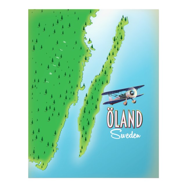 Öland Sweden island map Photo Print (Front)