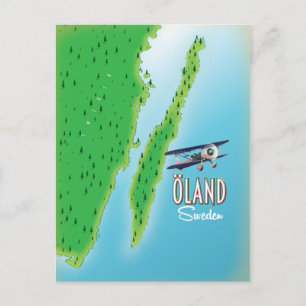 Öland Sweden island map Postcard