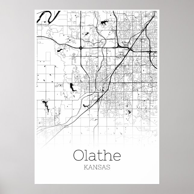 Olathe Map - Kansas - City Map Poster (Front)
