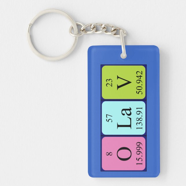 Olav periodic table name keyring (Front)