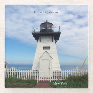 Olcott Lighthouse glass coaster