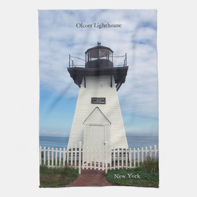 Olcott Lighthouse kitchen towel (Vertical)
