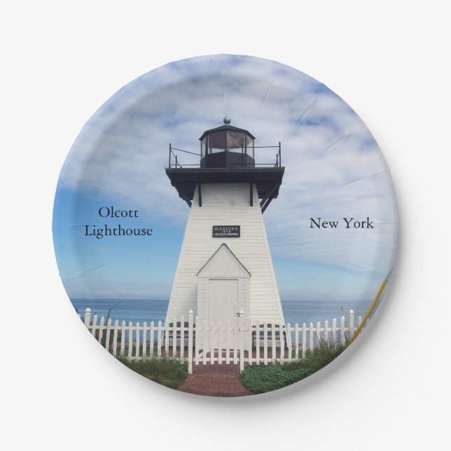Olcott Lighthouse paper plate (Front)