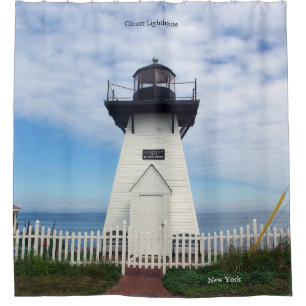 Olcott Lighthouse shower curtain
