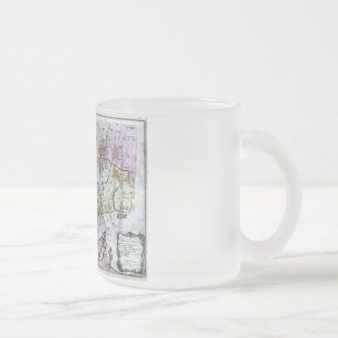 Old 1766 Connecticut Map Frosted Glass Coffee Mug