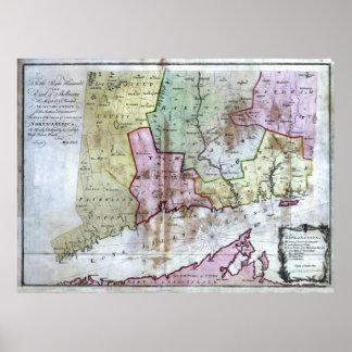Old 1766 Connecticut Map Poster