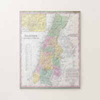 Old 1836 Historic State of Palestine Map
