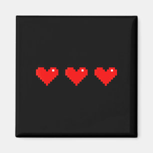 Old 8 Bit Heart Arcade Retro Xel Gamer Valentine's Magnet