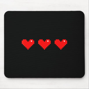 Old 8 Bit Heart Arcade Retro Xel Gamer Valentine's Mouse Mat